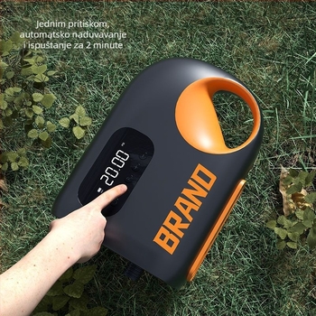 Prijenosna električna pumpa za nadimanje (SUP, kajak, zračni madrac) – DC12V, 120W, 70 L/min, jednostupanjska, 5–20 min rada