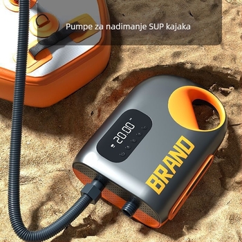 Prijenosna električna pumpa za nadimanje (SUP, kajak, zračni madrac) – DC12V, 120W, 70 L/min, jednostupanjska, 5–20 min rada
