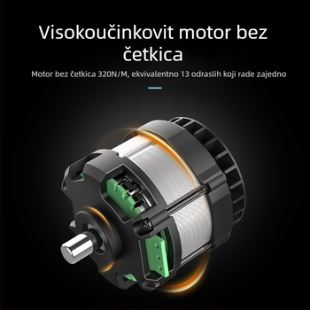 Bez četkica udarni ključ, 20V litij-ionska baterija, maksimalni moment do 350 Nm, težina 1,85 kg, 3500 udaraca