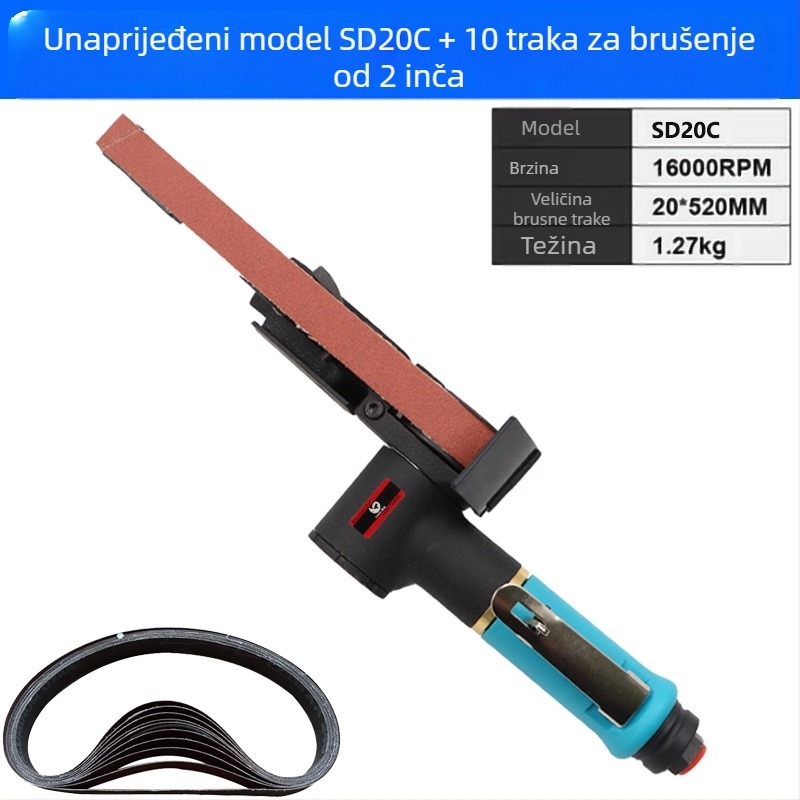 Fast Leopard pneumatska brusilica s pojasom, abrazivna mašina za brušenje i poliranje