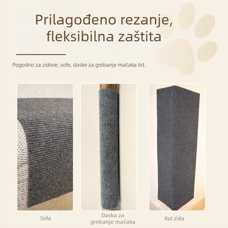 Set za penjanje mačaka sa samoljepljivim zidnim naljepnicama, filc podlogom za grebanje i prostirkom za pod