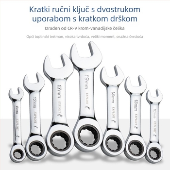 Ručni ključ s kratkim ručkom, polirani krom-vanadijski čelik, masa 0,3