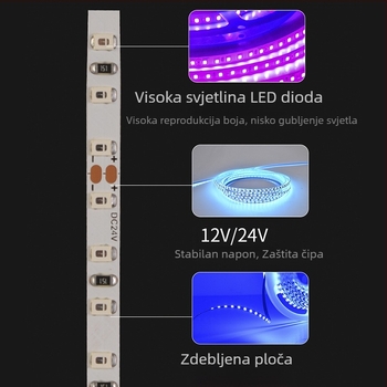 RGB LED traka s 120 LED-ova (2835), 12V, 5mm, samolijepljiva, visoka svjetlina, atmosferično osvjetljenje za KTV bar