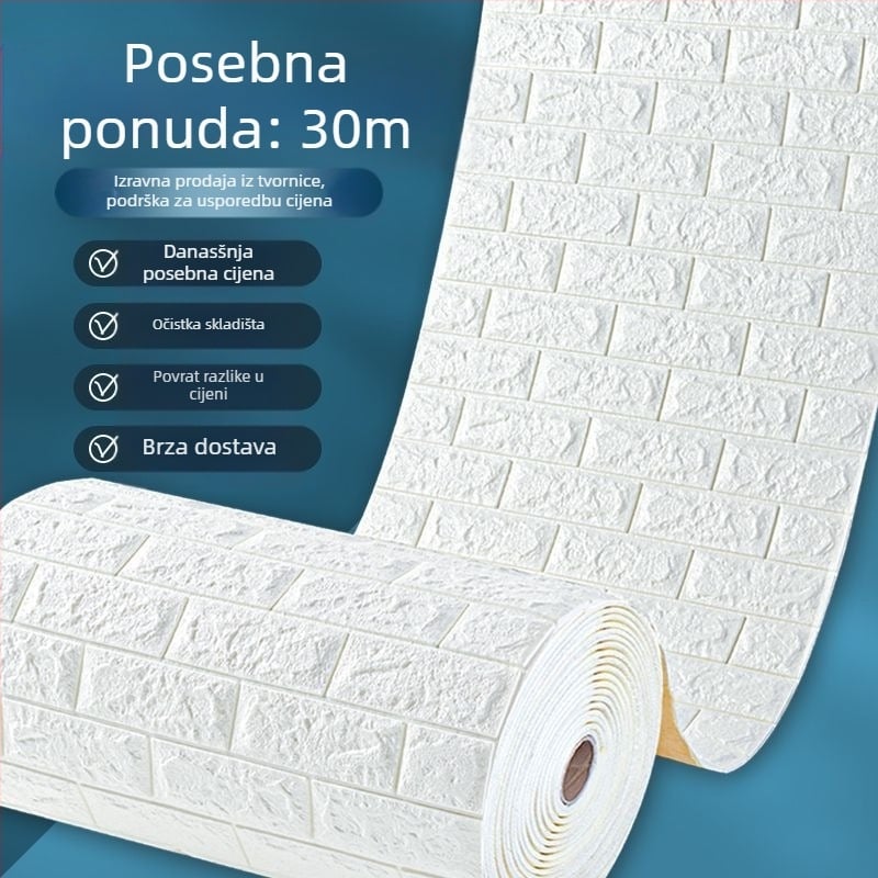 Samoljepljive stijene pločice od stiropora za zaštitu od vlage na betonskim i neravnim zidovima (materijal: stiropor; vodootporan; otporan na vlagu; samoljepljiv; pogodan za beton)