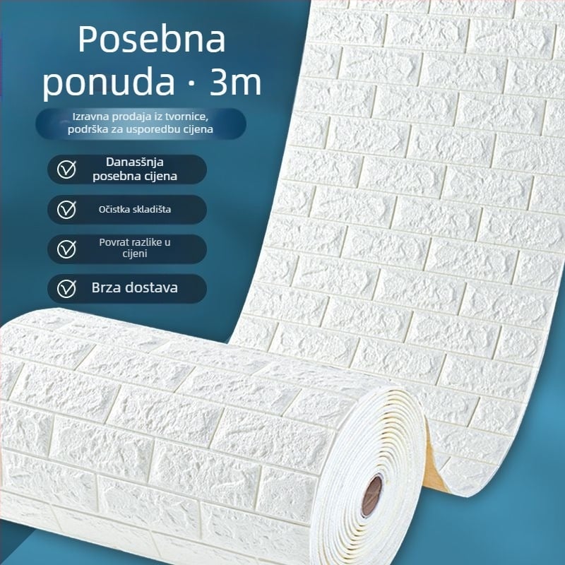 Samoljepljive stijene pločice od stiropora za zaštitu od vlage na betonskim i neravnim zidovima (materijal: stiropor; vodootporan; otporan na vlagu; samoljepljiv; pogodan za beton)