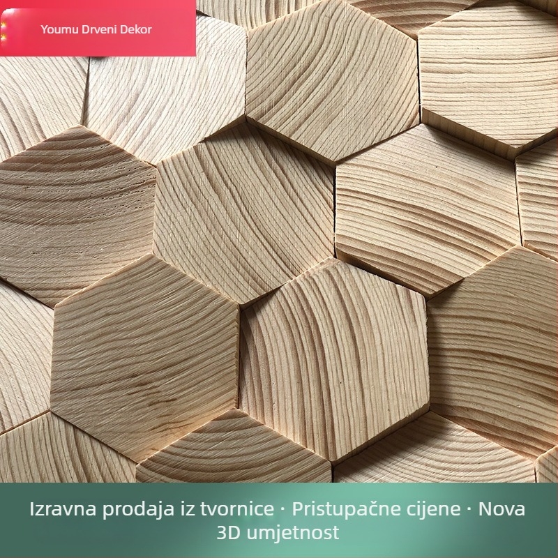 Zidni mozaik pločica - šesterokutni mozaik, drveni uzorak, polumat završna obrada, model A003
