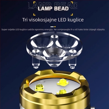 NIYANG/Reverse Yang LED flashlight za kućnu i vanjsku upotrebu, USB-C brzo punjenje, visokokapacitetna litijska baterija, 360° okretanje, domet 100–200 m