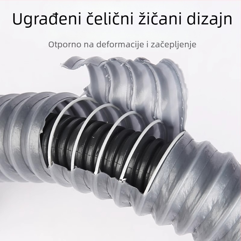 Win the bully Set odvoda za kuhinju s dvostrukim sudoperom – Model 10126, 304 nehrđajući čelik + ABS plastika, Moderan minimalistički stil
