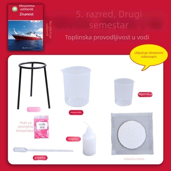 Set znanstvenih eksperimenata za peti razred – prijenos topline u vodi, plastični materijali, marka Child pigeon