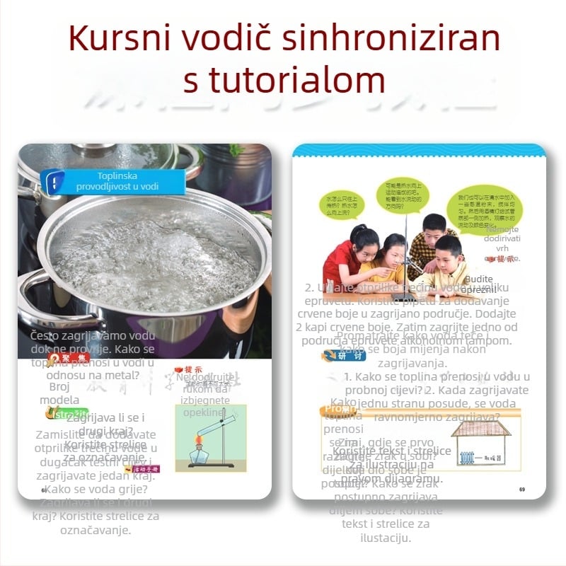Set znanstvenih eksperimenata za peti razred – prijenos topline u vodi, plastični materijali, marka Child pigeon