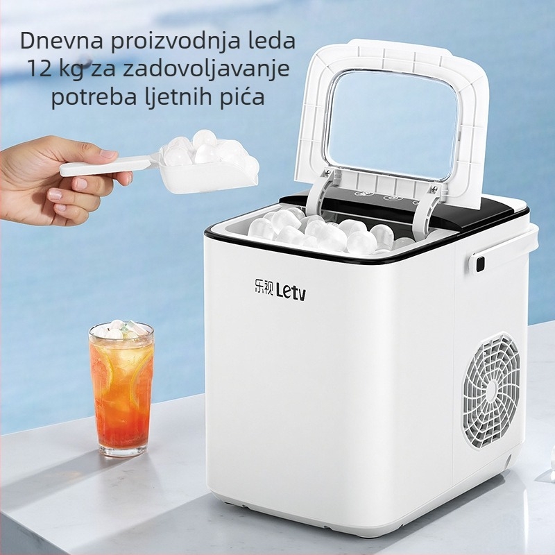 Leshi aparat za led ZB08 – 220V, 100W, kapacitet 1,5 L, za 1–5 osoba, potpuno automatski stroj za okrugle ledene kocke