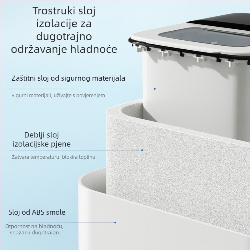 Leshi aparat za led ZB08 – 220V, 100W, kapacitet 1,5 L, za 1–5 osoba, potpuno automatski stroj za okrugle ledene kocke