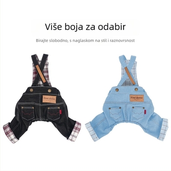 CheePet Kaubojski stil denim kombinezoni za pse – unisex odjeća za kućne ljubimce