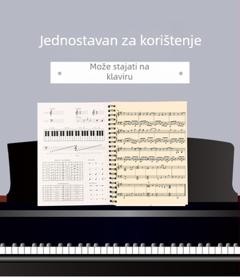 Spiralno uvezan notas s pet linija za djecu početnike, s velikim razmakom između redova