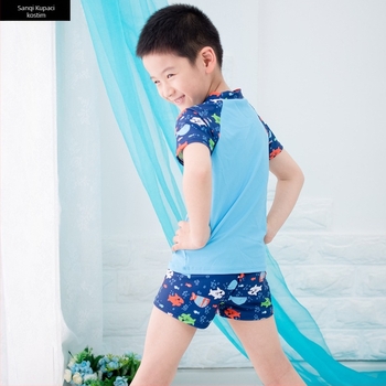 Split kupaći kostim za dječake, karikatura uzorak (Materijal: najlon; 82% poliester; podstava: poliester i 8% spandeksa; dob 3–10 godina)