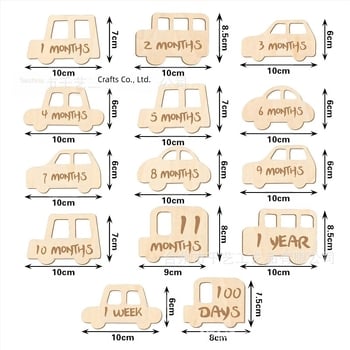 Dječja pločica za milestone, rekvizita za fotografiju novorođenčadi, materijal boxwood, pakiranje Opp bag, savršen poklon