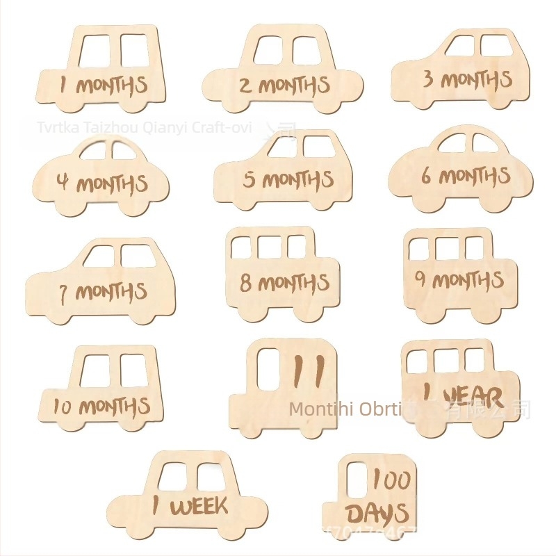Dječja pločica za milestone, rekvizita za fotografiju novorođenčadi, materijal boxwood, pakiranje Opp bag, savršen poklon