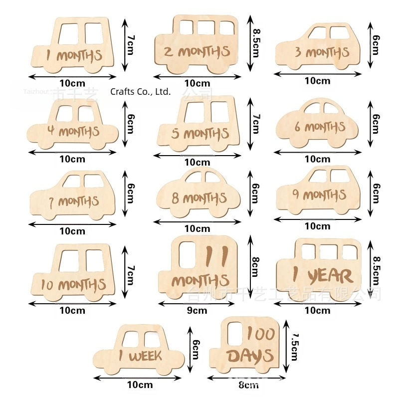 Dječja pločica za milestone, rekvizita za fotografiju novorođenčadi, materijal boxwood, pakiranje Opp bag, savršen poklon