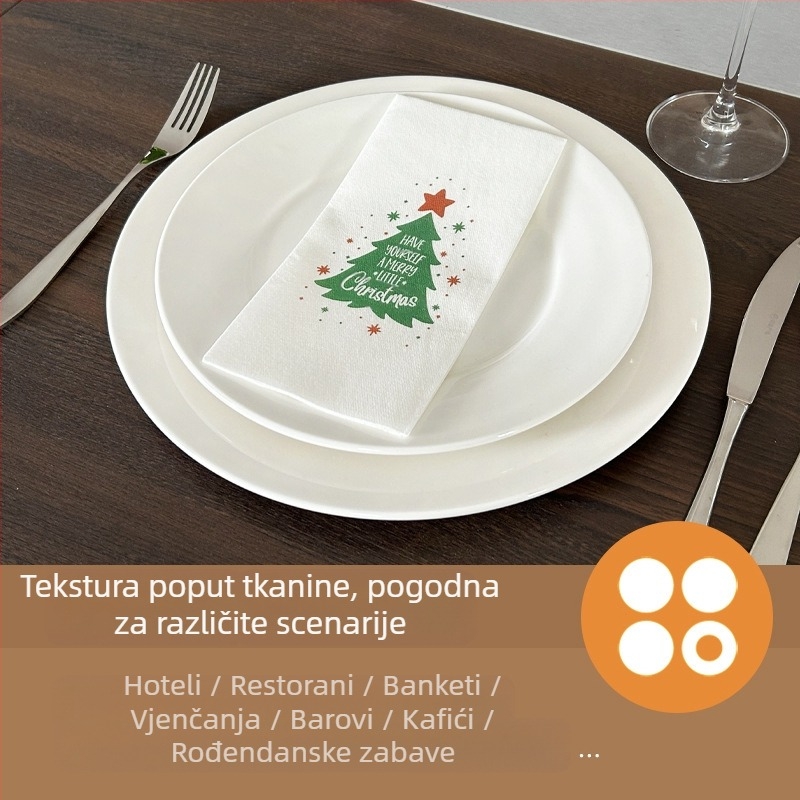 Bez prašine jednokratna salveta i podmetač za zapadne restorane, tisk loga, prilagodljivo, 25/50 listova, materijal: virgin drvena celuloza, visoka kvaliteta