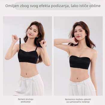 Strapless grudnjak s dubokim izrezom, Push-Up, 3/4 košarica, Odvojive dvostruke naramenice