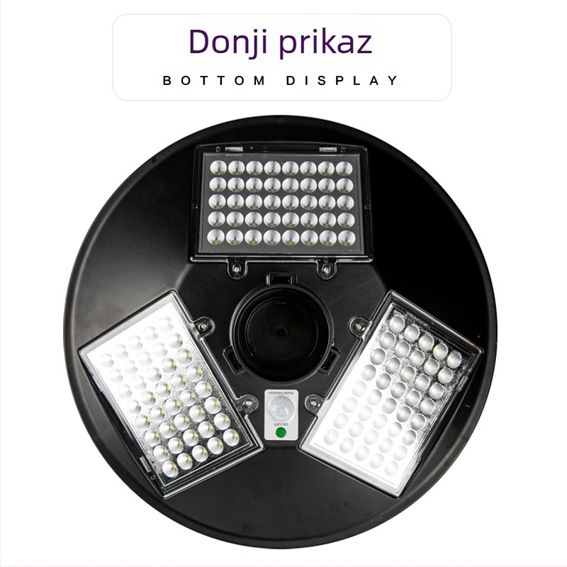 Okrugla UFO solarna vrtna LED svjetiljka, bez ožičenja, 6W, 3.2V, IP65, kontinuirano osvjetljenje 6–12 sati