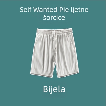 Muške Ice Silk šorceve za ljeto, labav kroj, srednji pojas, poliester, kratke hlače, kopčanje s vrpicom
