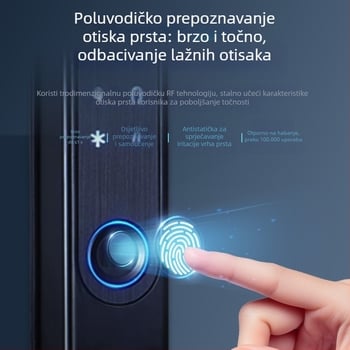 Brava s otiskom prsta za vrata - nehrđajući čelik, model Broken Bridge Aluminum Door, marka Jiadeyi, za hotel
