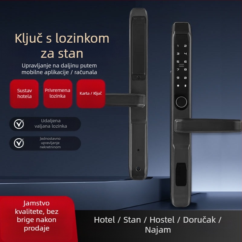 Brava s otiskom prsta za vrata - nehrđajući čelik, model Broken Bridge Aluminum Door, marka Jiadeyi, za hotel
