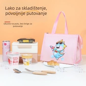 Torba za ručak s slatkim karikaturnim stilom, Oxford platno, zadržava toplinu i hladnoću, univerzalna upotreba