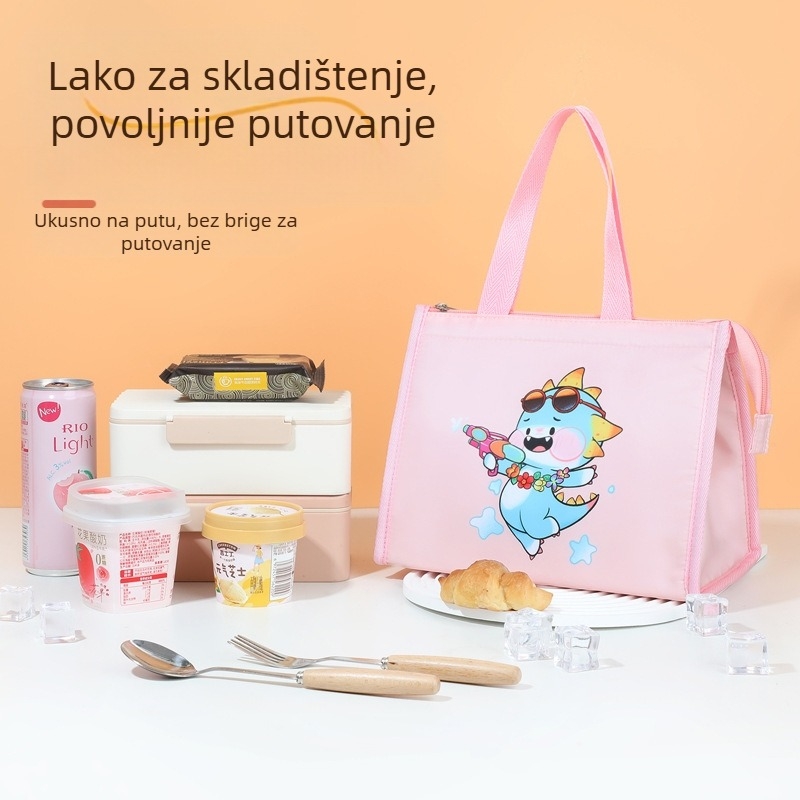 Torba za ručak s slatkim karikaturnim stilom, Oxford platno, zadržava toplinu i hladnoću, univerzalna upotreba