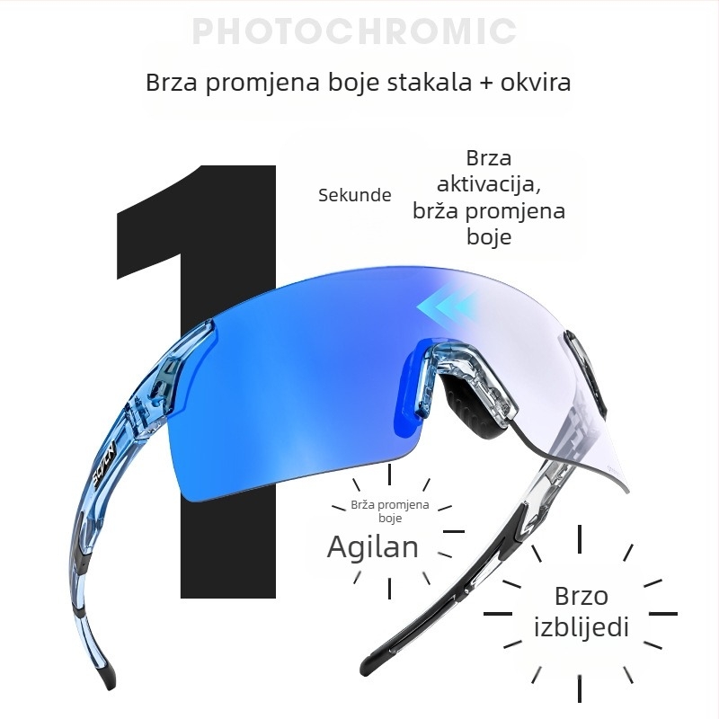 SCVCN Naočale za vožnju biciklom, okvir TR90, otporne na vjetar, kompatibilne s dioptrijskim naočalama