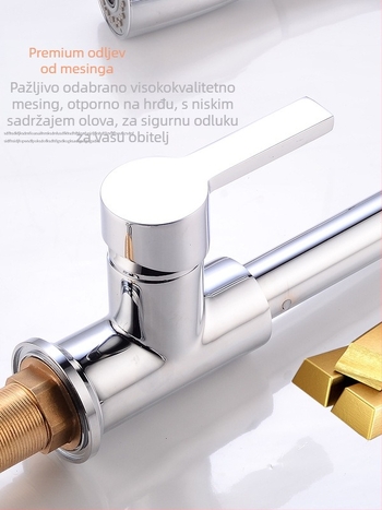 Kuhinjski bakreni miješalica s izvlačnim mlazom, 360° okret, keramički cartridge, toplu i hladnu vodu, model 7084