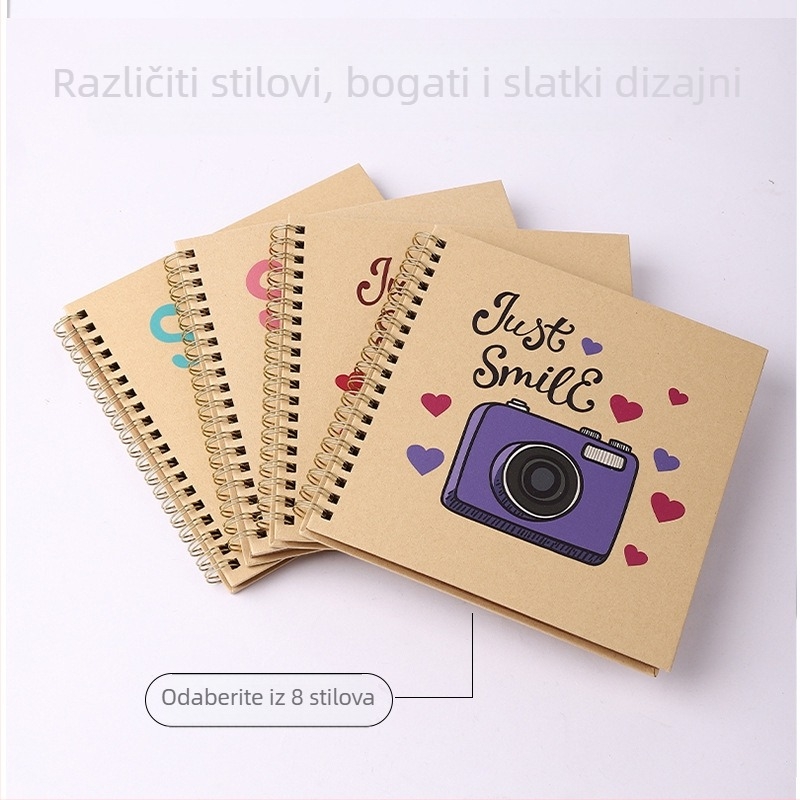 Knjiga za praćenje bebina rasta – DIY fotoalbum, spiralno vezivanje, korica od kraft papira, 20 stranica, Brend Guyoo