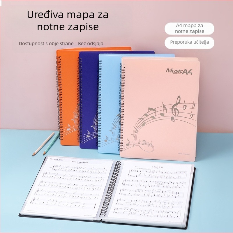 A4 Klip za gitarske partiture — prilagodljiv klip za klavirske partiture s umetnutim stranicama