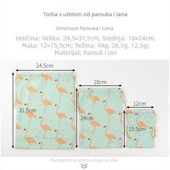 Torba za pohranu od pamuka i lana, pravokutnog oblika, japanskog stila, model Z002