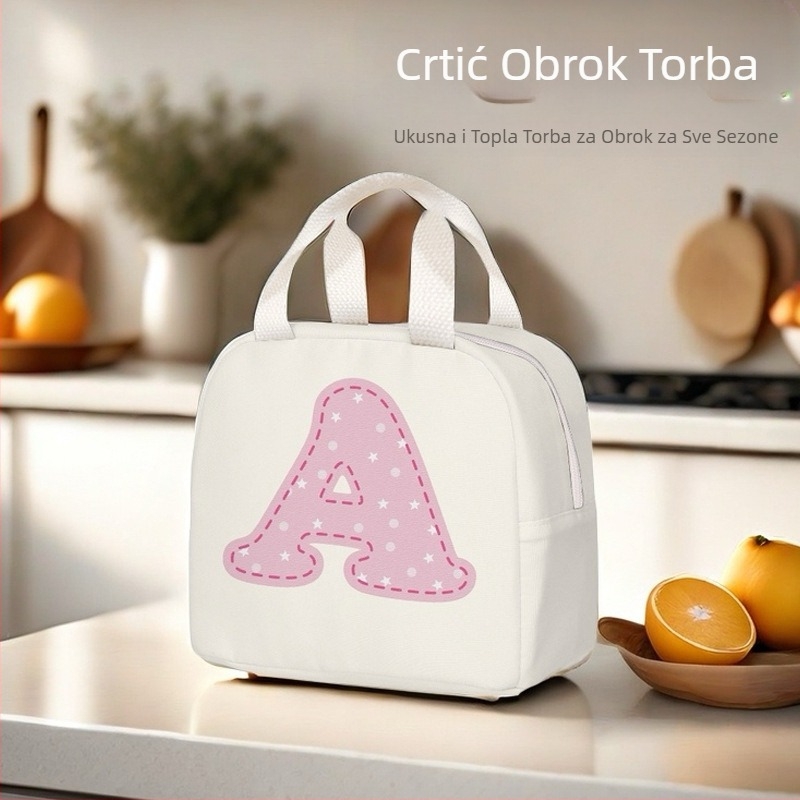 Izolirana torba za ručak od Oxford platna, model C80501, s motivom crtanog uzorka, velika kapaciteta, za posao i školu