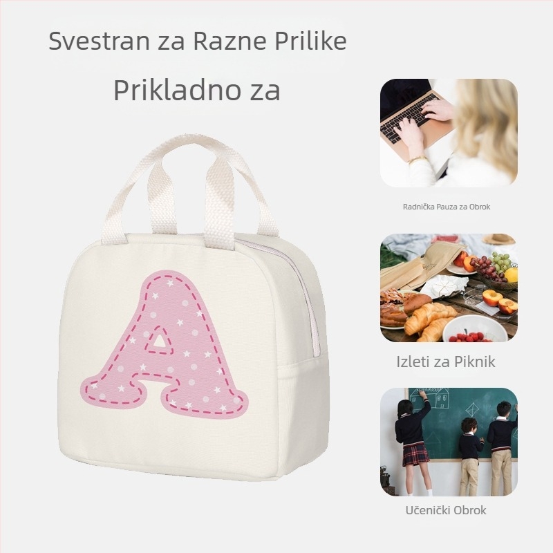 Izolirana torba za ručak od Oxford platna, model C80501, s motivom crtanog uzorka, velika kapaciteta, za posao i školu