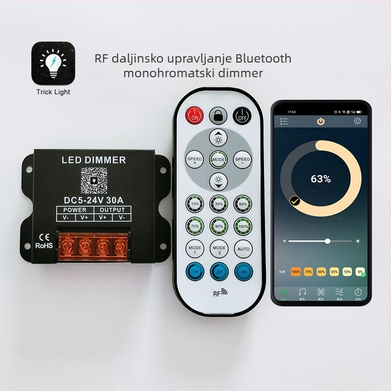 ZHENHUA KY-RF23-D1 RF dimmer za niskonaponske LED trake, DC12-24V, RF23-key daljinski upravljač
