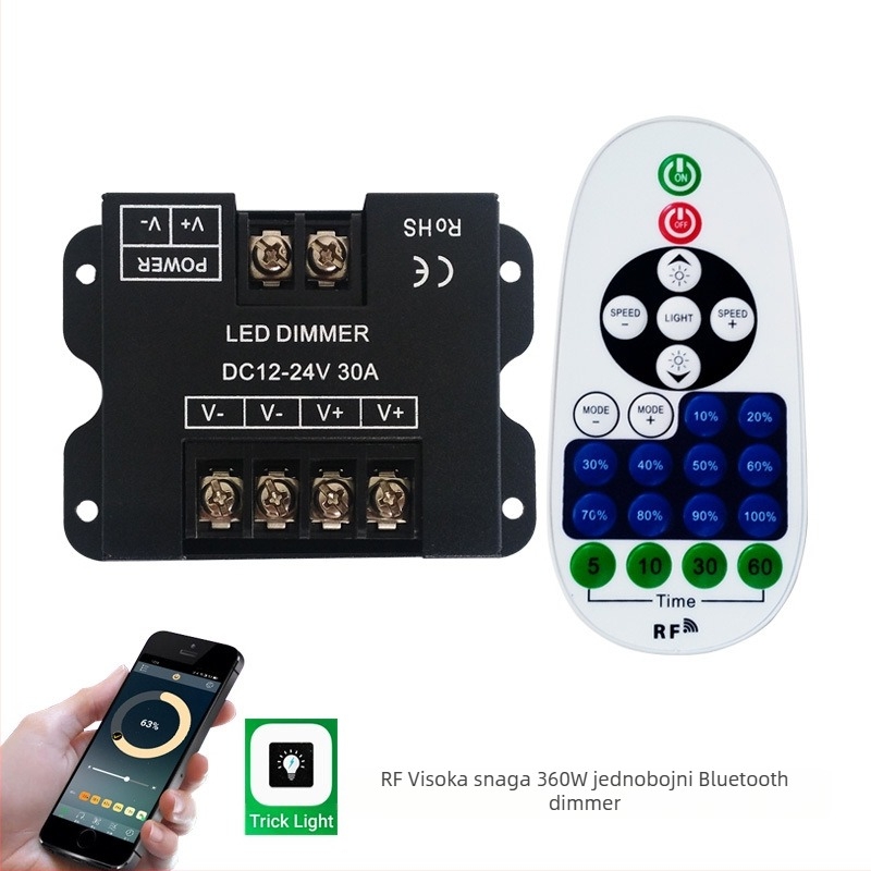 ZHENHUA KY-RF23-D1 RF dimmer za niskonaponske LED trake, DC12-24V, RF23-key daljinski upravljač