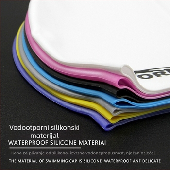 Kapa za plivanje od silikona - vodootporna, udobna, visoko elastična, unisex, za odrasle, za bazen (Materijal: silikon; Uzorak: jednobojan; Namijenjeno: odrasli; Scenarij: bazen)