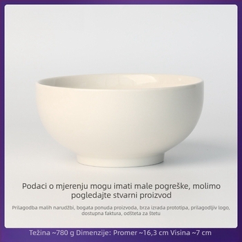 Porcelanska zdjela, prilagodljiva otisku logotipa, pogodna za mikrovalnu pećnicu, kućanska posuda