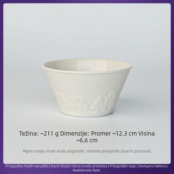 Porcelanska zdjela, prilagodljiva otisku logotipa, pogodna za mikrovalnu pećnicu, kućanska posuda