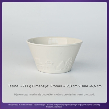 Porcelanska zdjela, prilagodljiva otisku logotipa, pogodna za mikrovalnu pećnicu, kućanska posuda