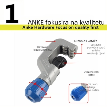 Cijevni reznik s ležajnim tipom – rotirajući, ručni, aluminijska konstrukcija