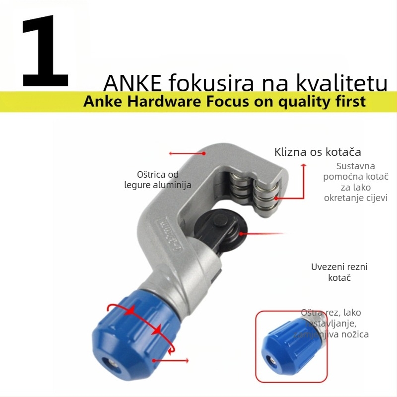 Cijevni reznik s ležajnim tipom – rotirajući, ručni, aluminijska konstrukcija