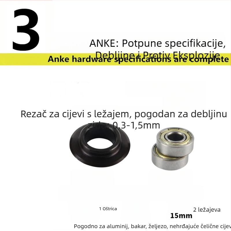 Cijevni reznik s ležajnim tipom – rotirajući, ručni, aluminijska konstrukcija