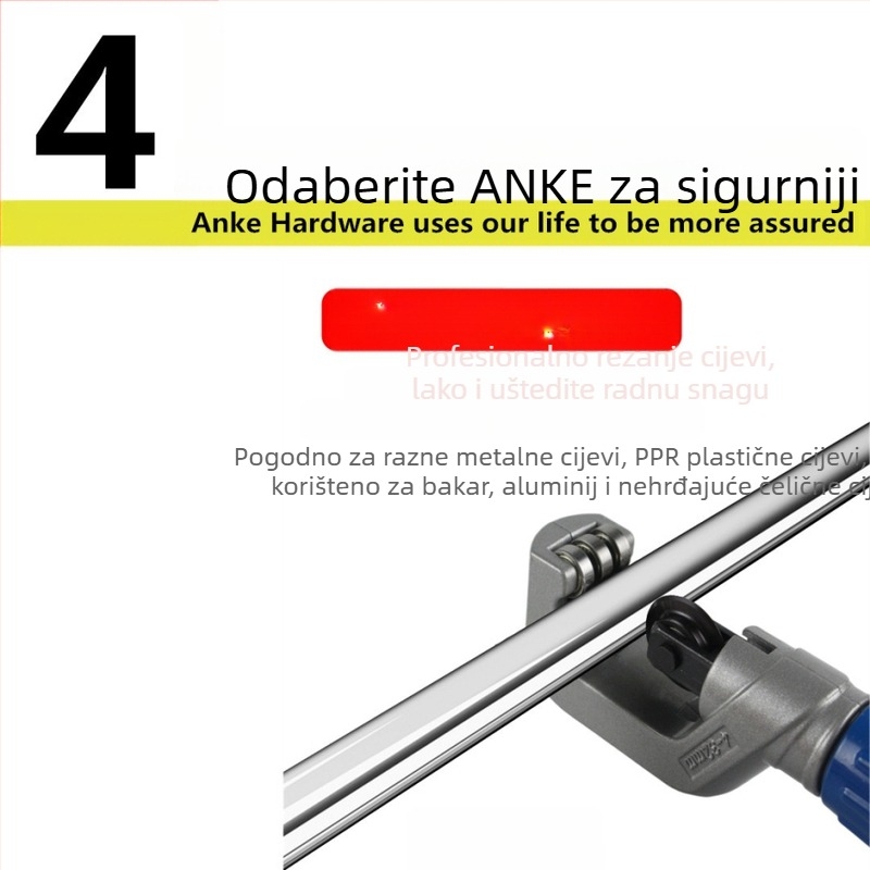 Cijevni reznik s ležajnim tipom – rotirajući, ručni, aluminijska konstrukcija