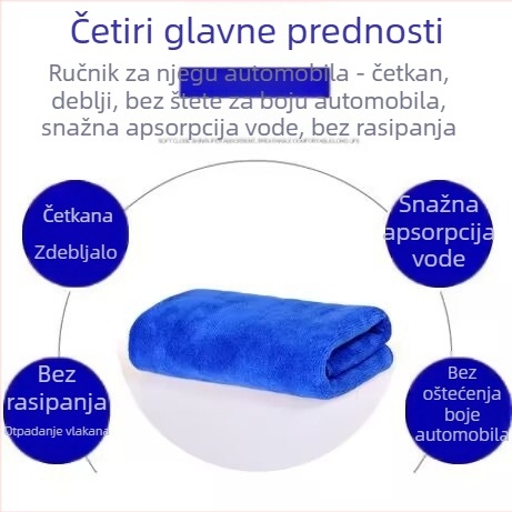 Krpa za pranje automobila od superfinih vlakana, 600 g, upijanje vode, višefunkcionalna krpa za unutarnje čišćenje