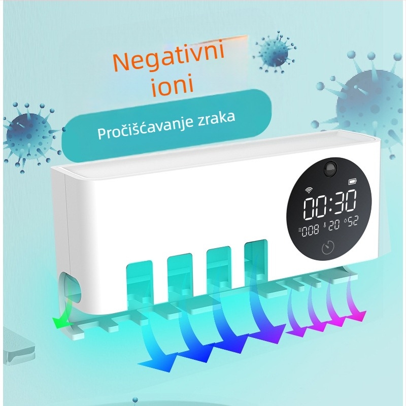 Zidni držač četkica za zube – bez bušenja, plastični, marka Aipinju