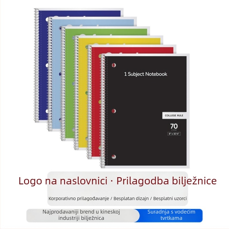 Caijile B5 spiralni bilježnica, odvojivi listovi, poslovni stil, 60 stranica